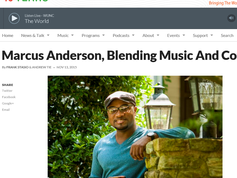 Marcus Anderson, Blending Music And Coffee