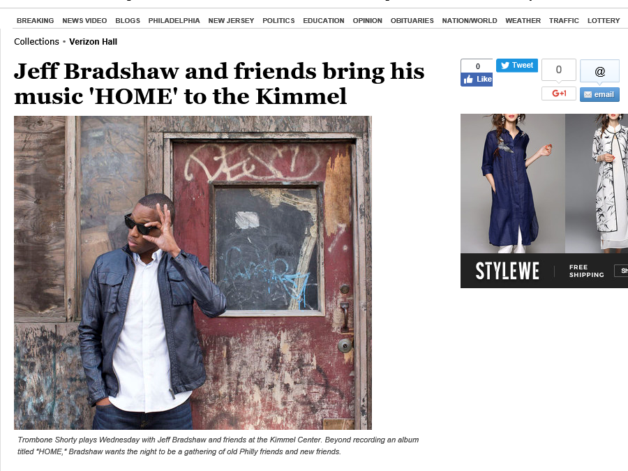 Jeff Bradshaw and friends bring his music ‘HOME’ to the Kimmel