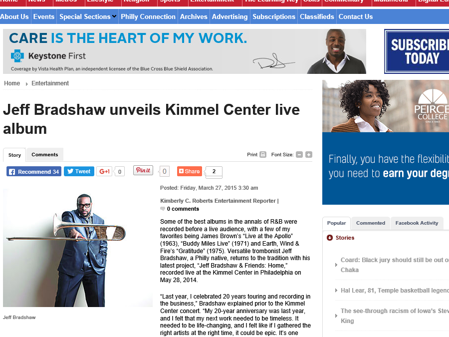 Jeff Bradshaw unveils Kimmel Center live album