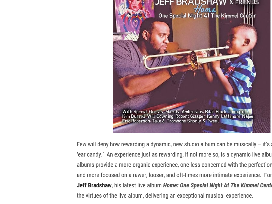 Review: Jeff Bradshaw Delivers A Brilliant, Star-Studded Live Album With ‘Home’